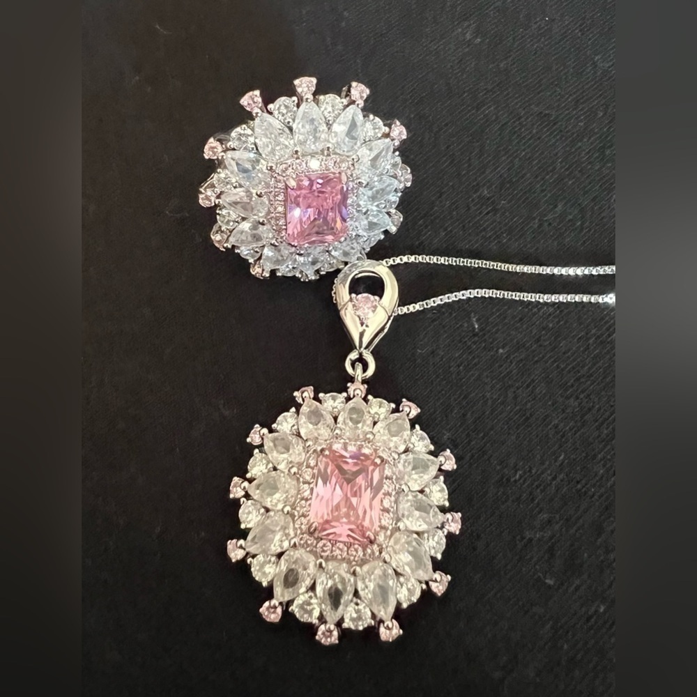 cubic zirconia ring and necklace